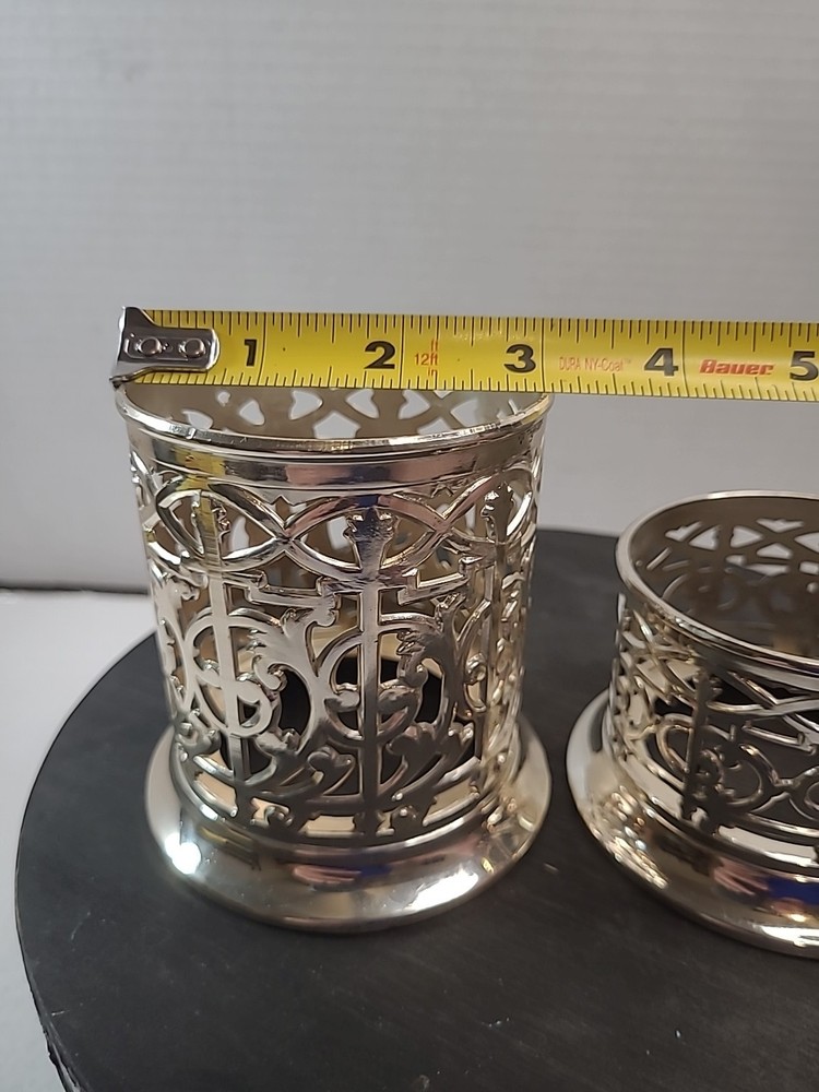 Vintage Silver Plated Candle/Cup Holder FB Rogers Pattern. Qty 2