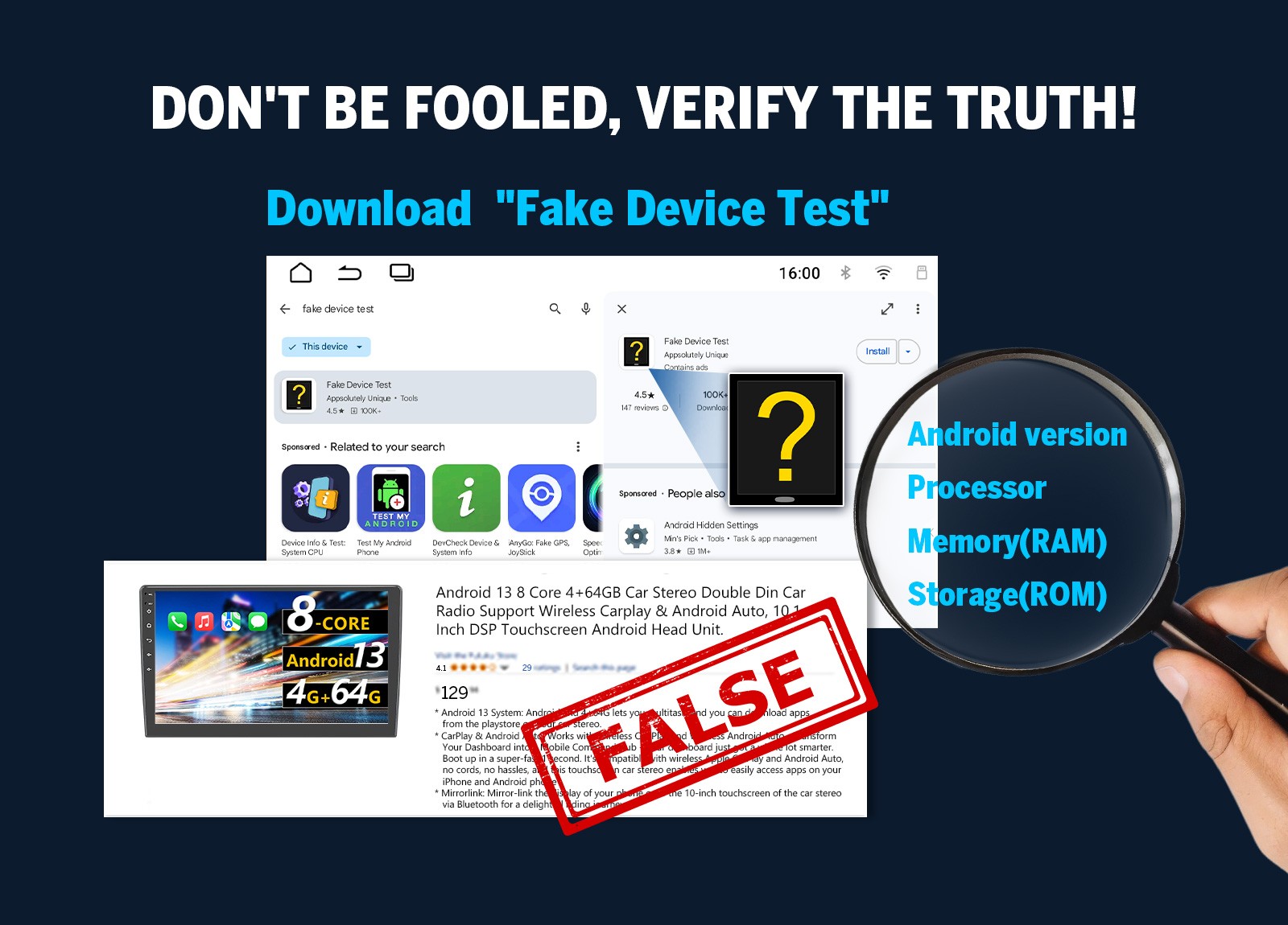 CAM+DVR+FDF1X7S Android 14 6+64 9" Car Stereo GPS HeadUnit CarPlay For Ford F150