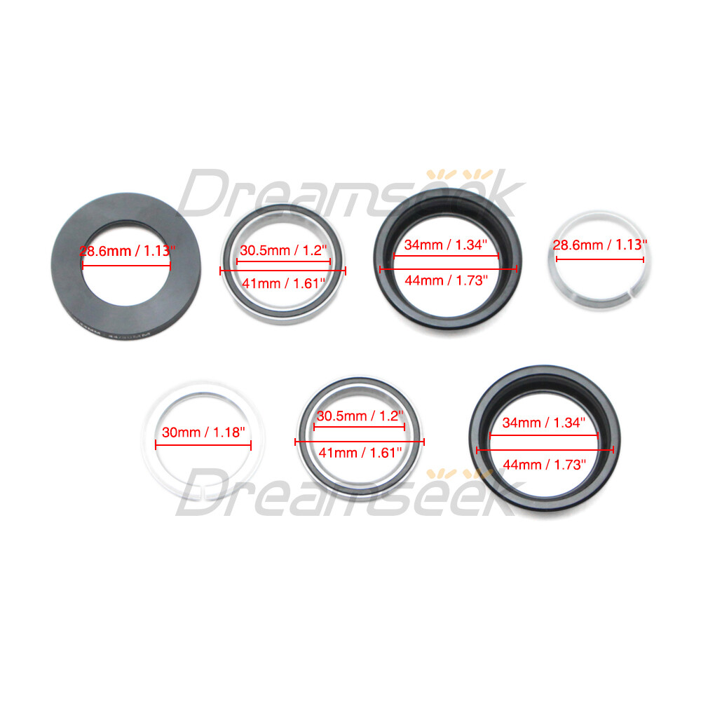 Bicycle Headset Bike Threadless External Bearing Fork Stem Steerer Cap Folding