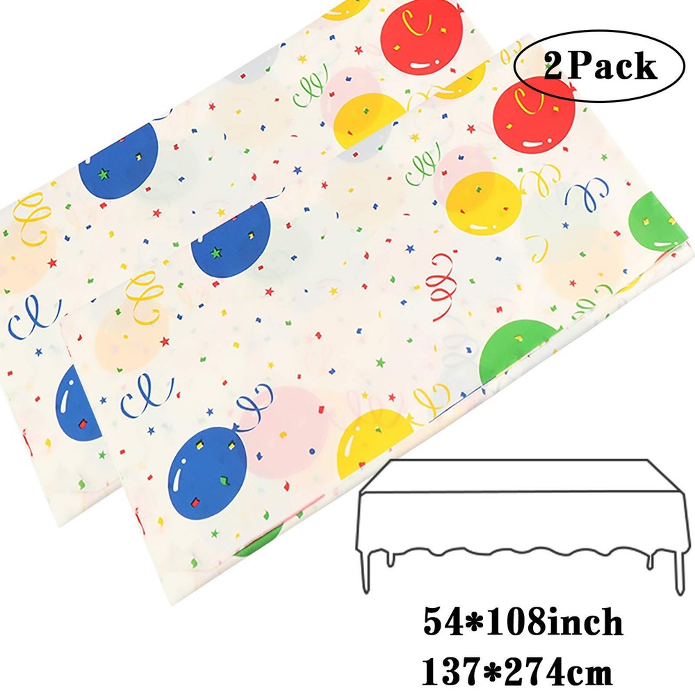 Colorful Balloons Plastic Tablecloth Rectangle - 2 Pcs