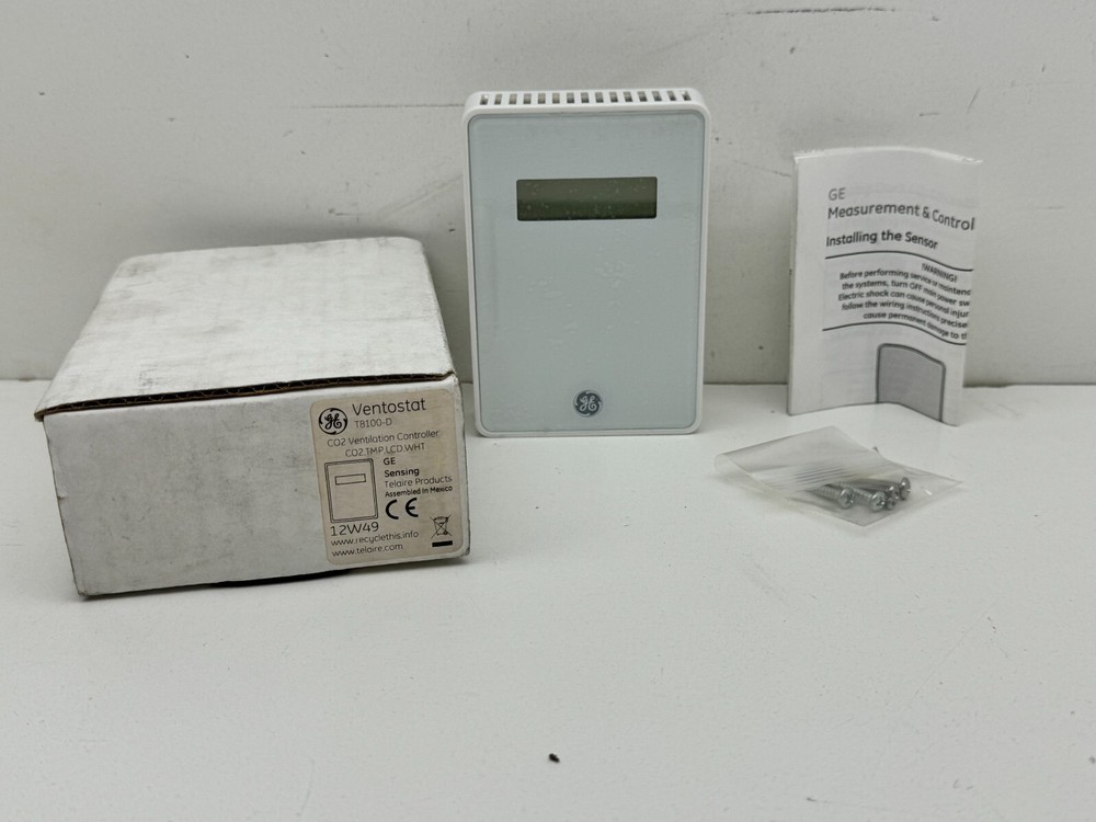 GE Sensing T8100-D Ventostat CO2 Ventilation Controller TMP, LCD, WHT