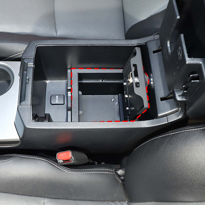 Locking Console Armrest Safe Box Security Organizer With Keys for 4Runner 2010+