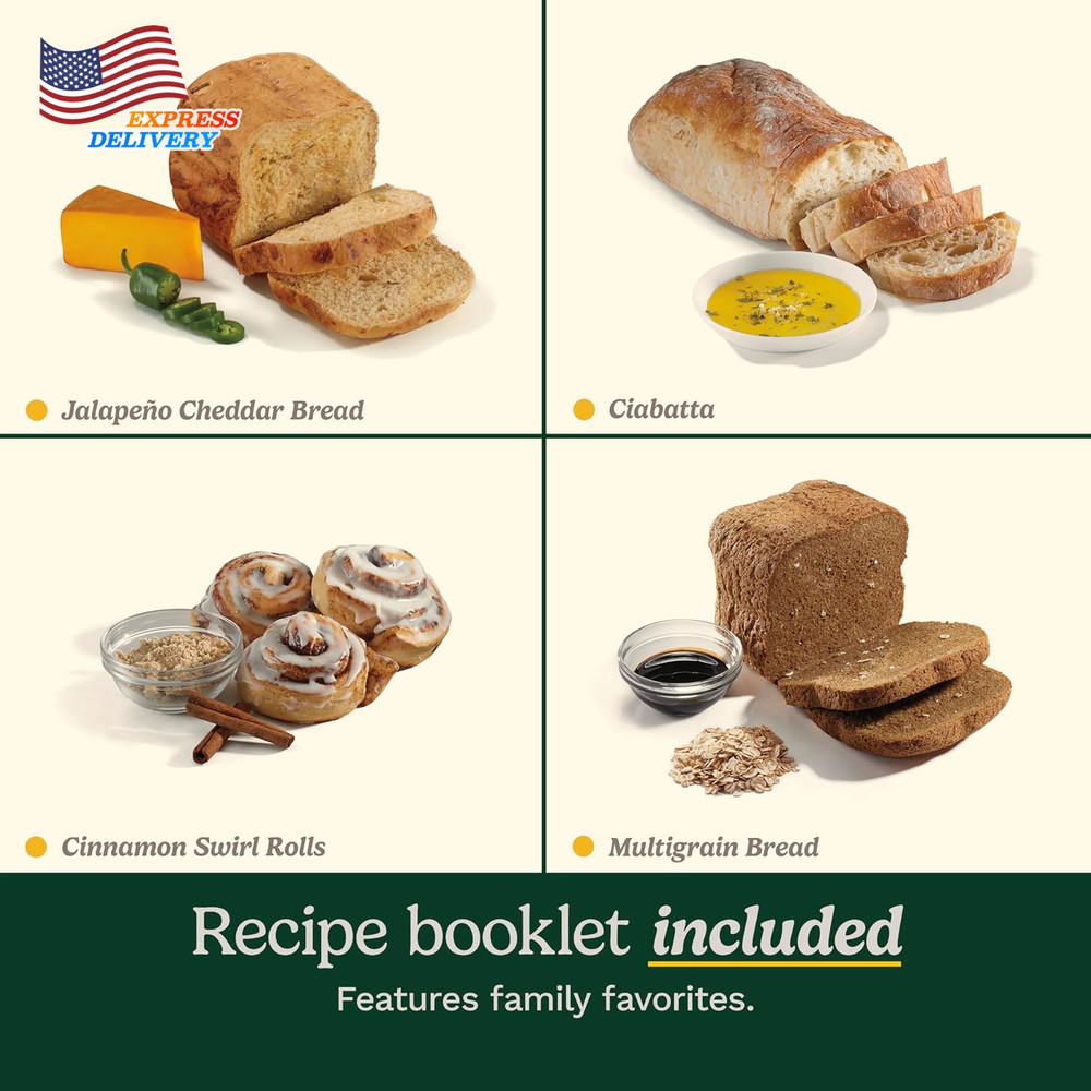 Bread Maker Machine Stainless Steel Automatic Bread Machine with 12 Menu Options