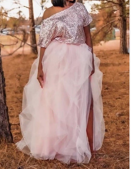 Womens Blush Pink Layered Tulle Underskirt Petticoat Elastic Waist 40" Fairycore