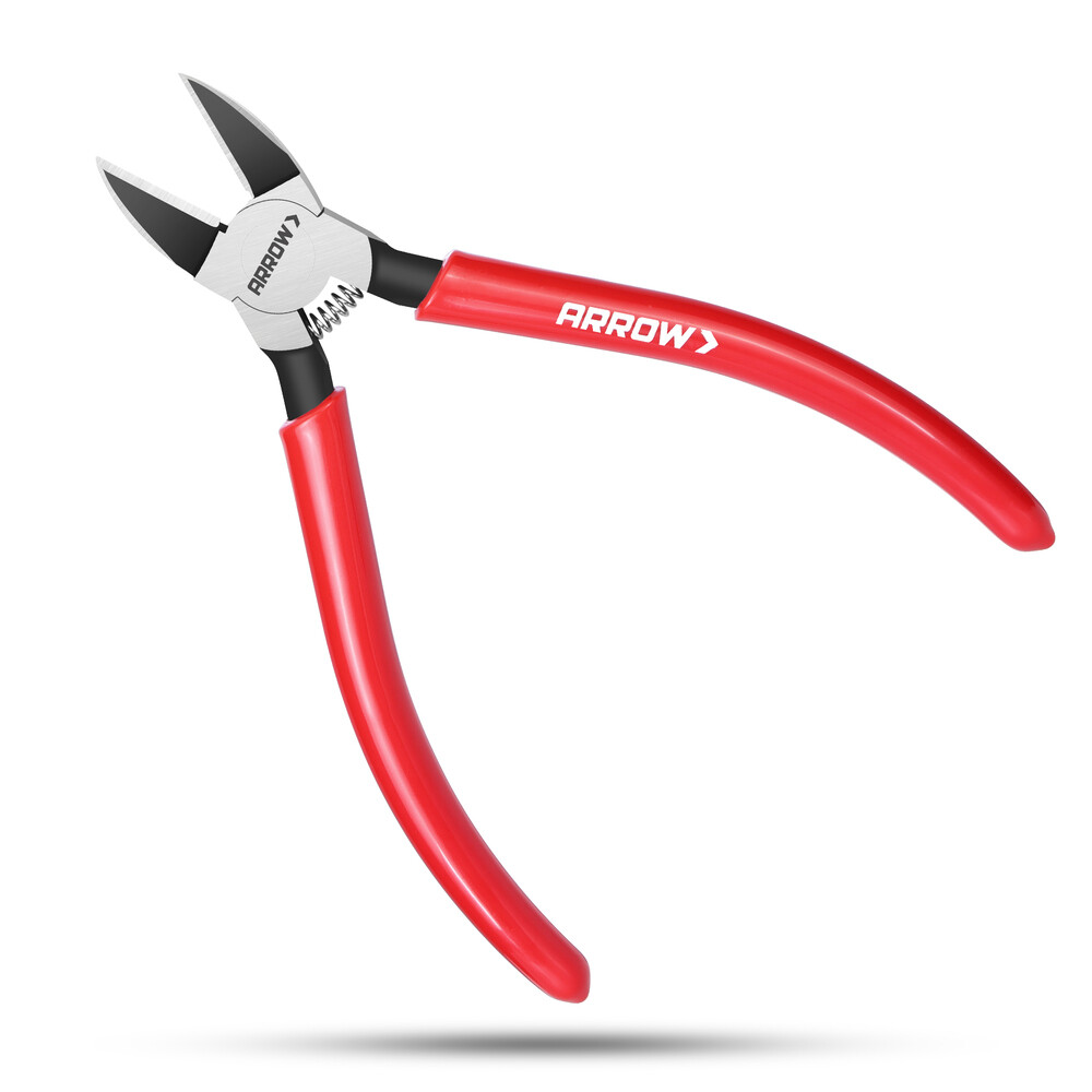 ARROW 6" Precision Wire Cutters Spring Load Side Cutter Diagonal Flush Cut Plier
