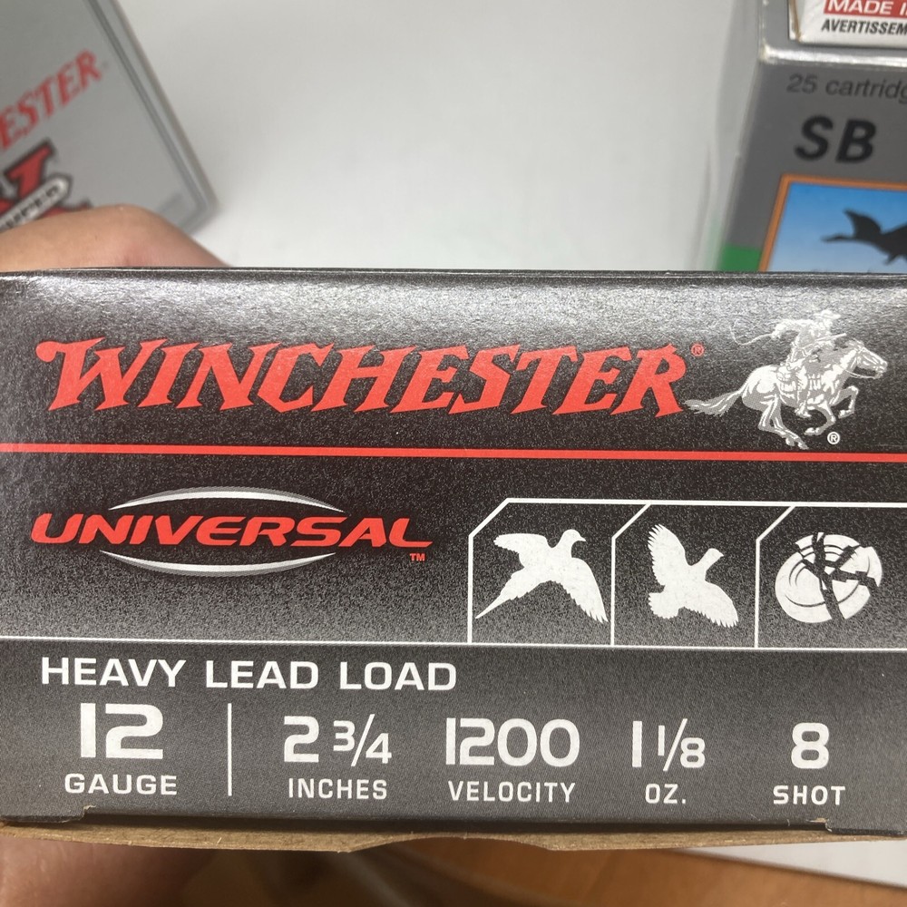 4 Empty Shotgun Shell Boxes, Target Load. Winchester * 3, Sellier & Bellot