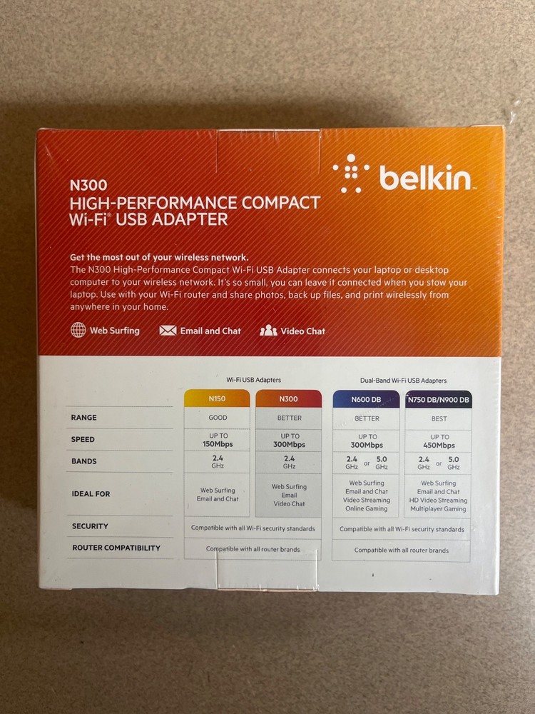 Belkin High Performance Compact Wi-Fi USB Adapter N300