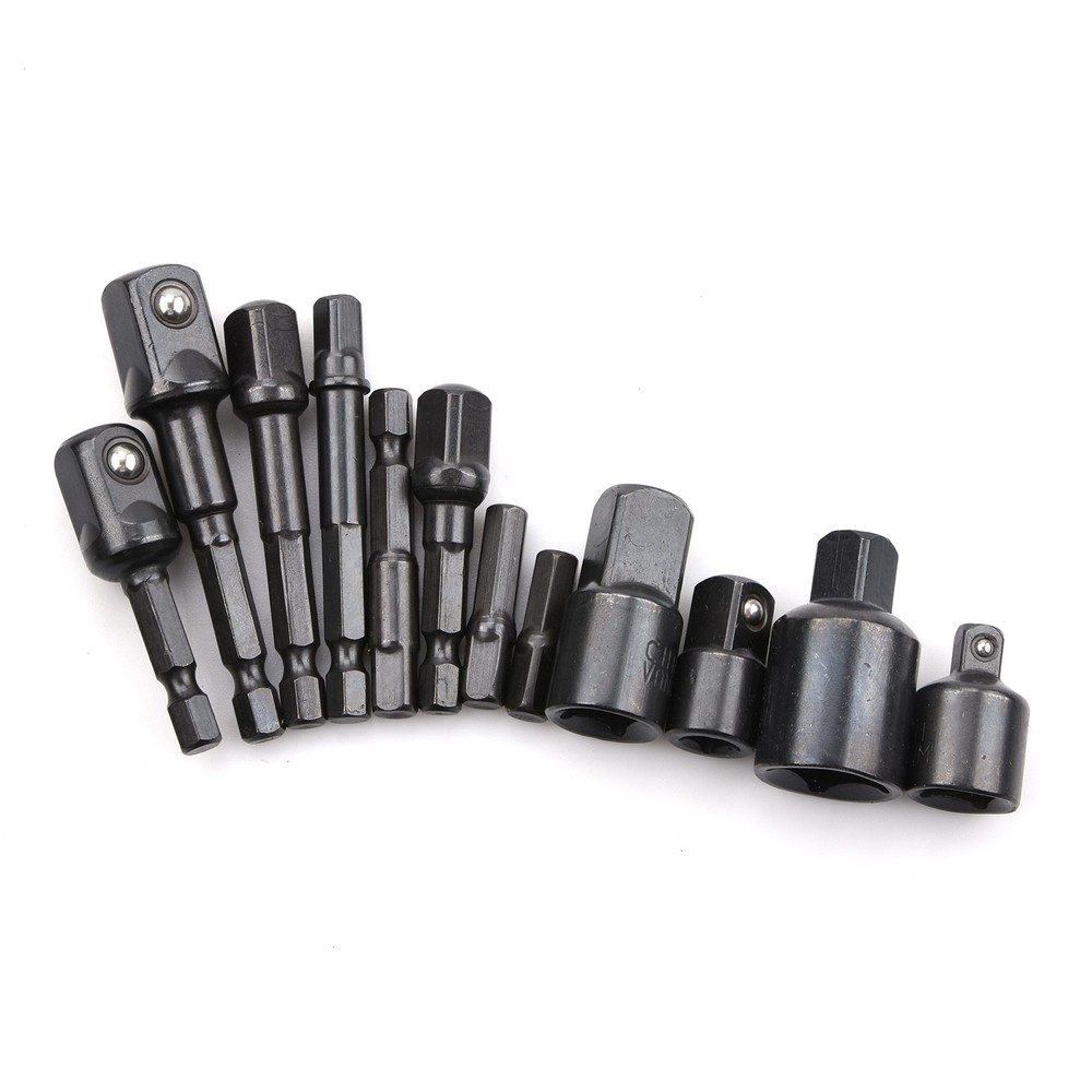 Impact Socket Adapter Set Chrome Vanadium 1/4 3/8 1/2" Drill Nut Driver Bit Kit