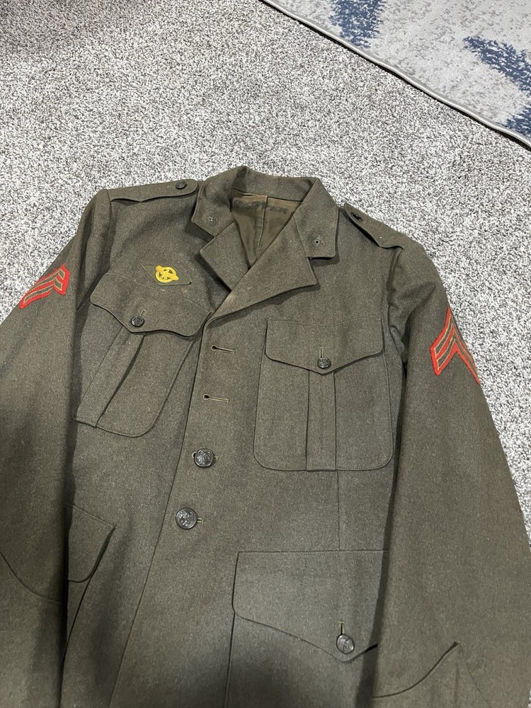 WWII Marine Service Uniform Named Corporal