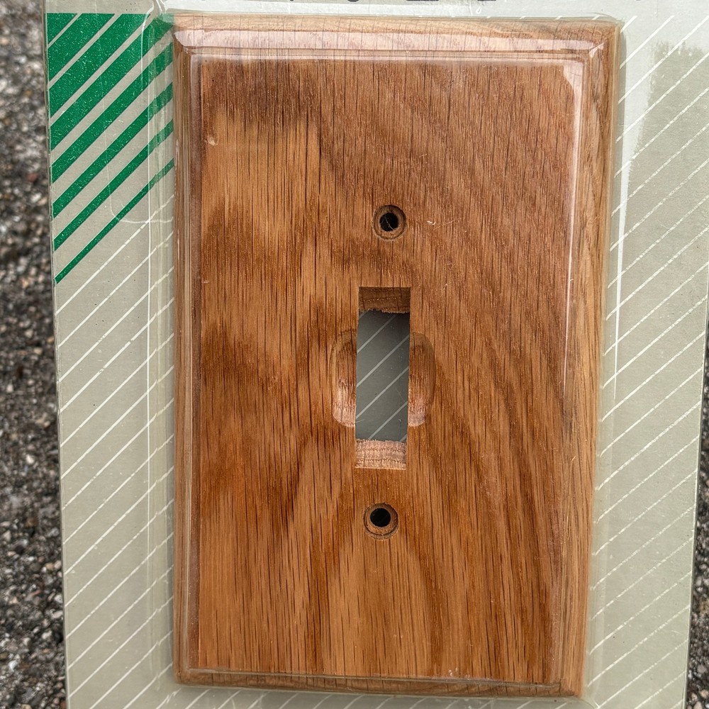 Taymor Concepts - Solid Oak Single Switch Plate New Sealed 3.5x5.5