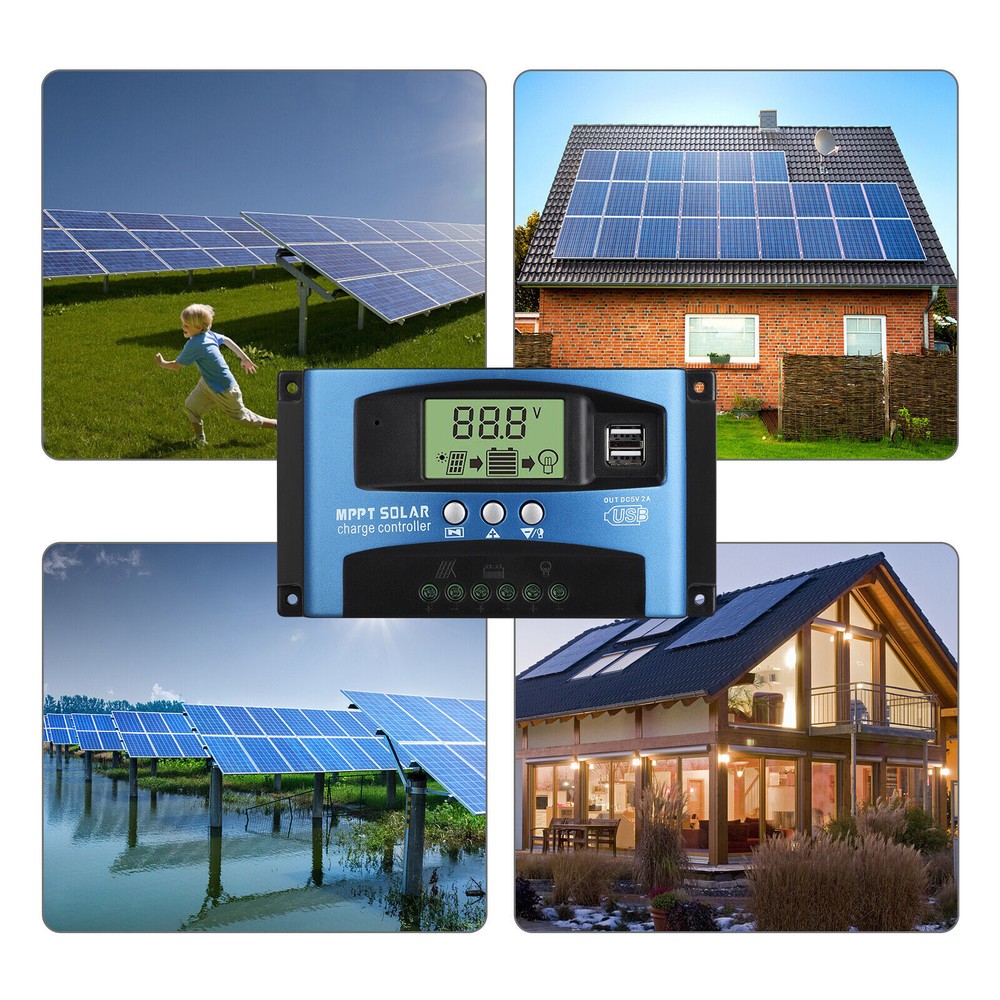 30-100A MPPT Solar Panel Regulator Charge Controller 12/24V Auto Focus Tracking
