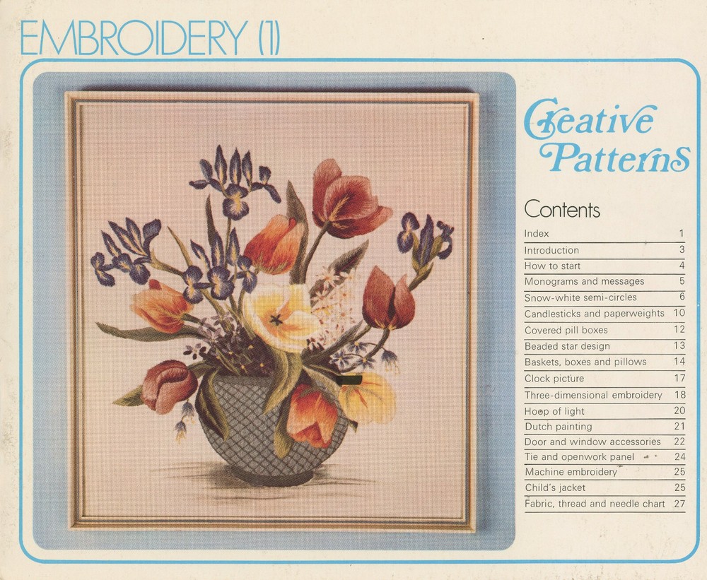 Vintage Embroidery 1 Creative Patterns Cut Threads Needleweaving MOD 1970s