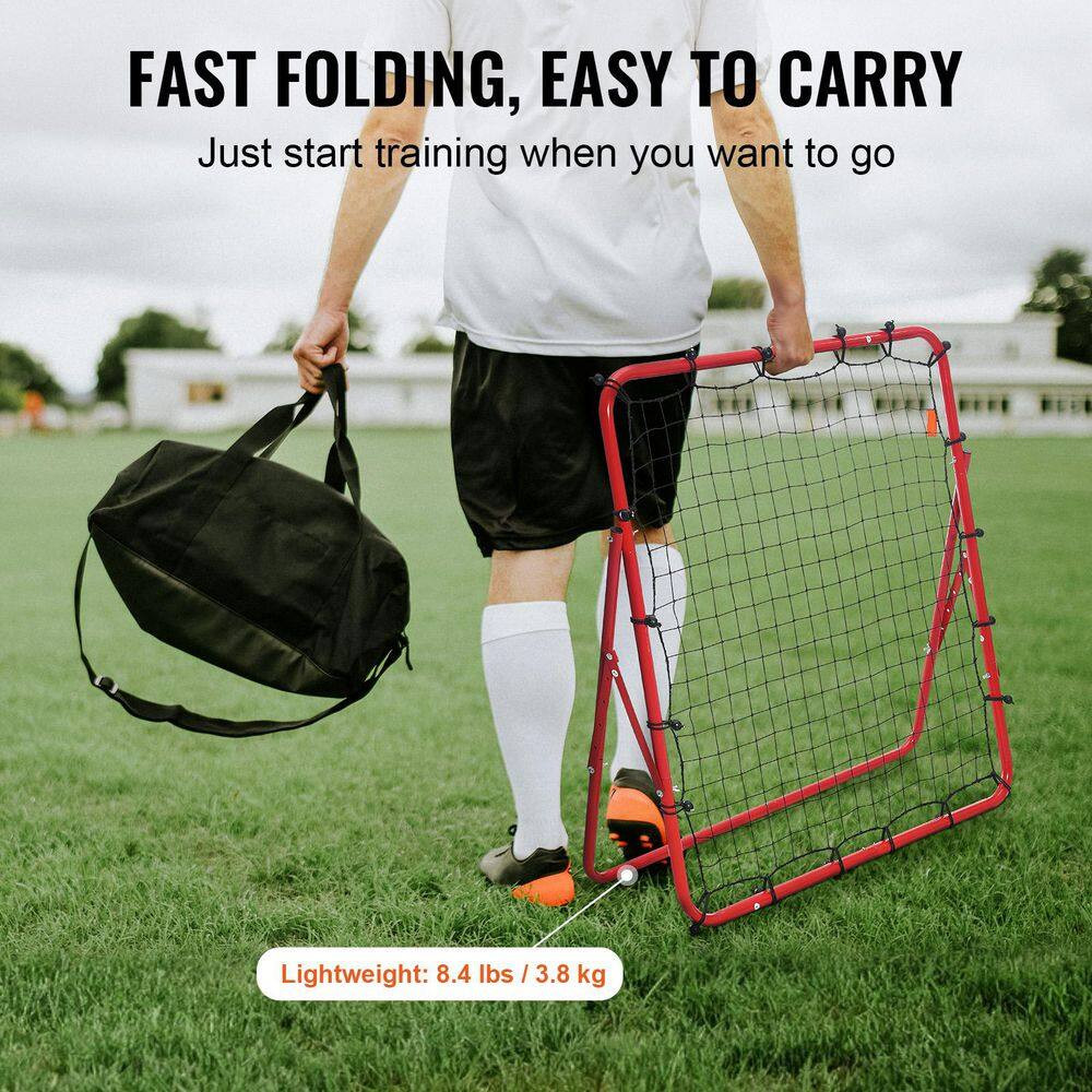 Soccer Rebounder Rebound Net Kick-Back 39 In. X 39 In. Portable Football Trainin