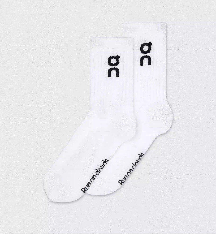 On Cloud 3-pk Crew Socks Run On Clouds Sz L  Performance Mens & Women’s WHITE