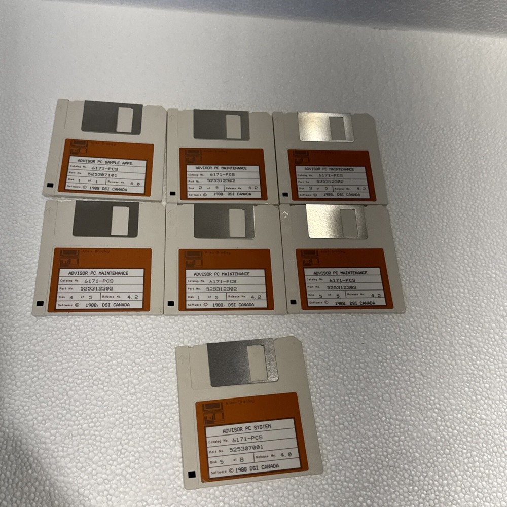 Allen bradley advisor pc sample app floppy disk Set