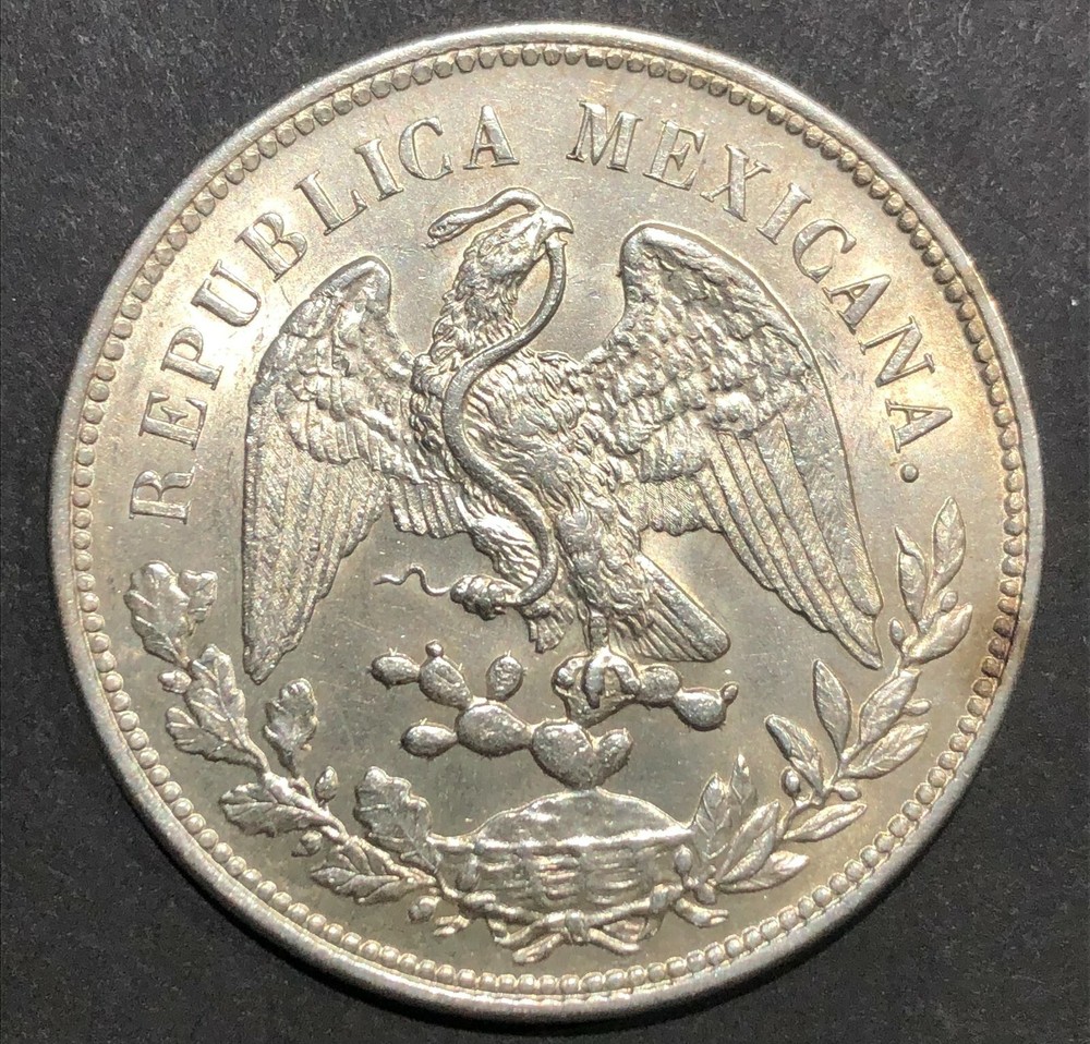 Mexico Second Republic 1909 Mo GV Silver Un