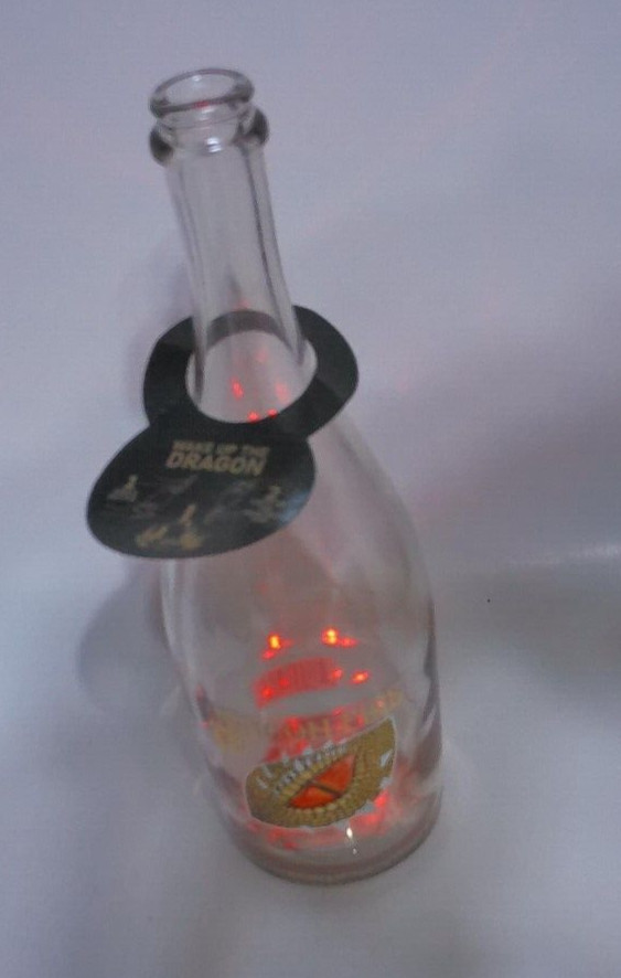 Dragon Fire Light Up Red Blinking or Steady Empty Wine Bottle- 11.75"H