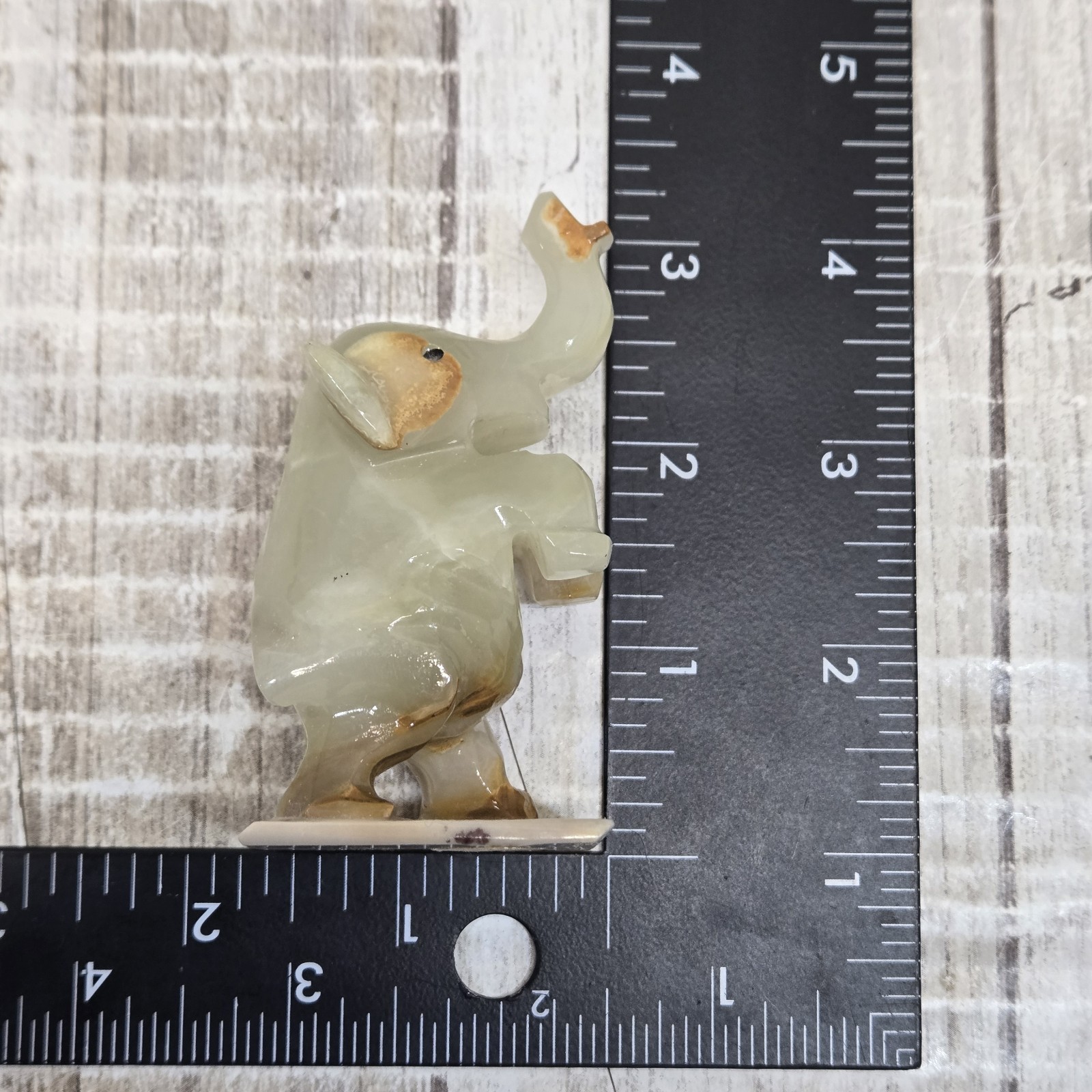 Lot Of 4 Vintage Hand Carved Marble/ White Onyx Quartz Stone Elephants