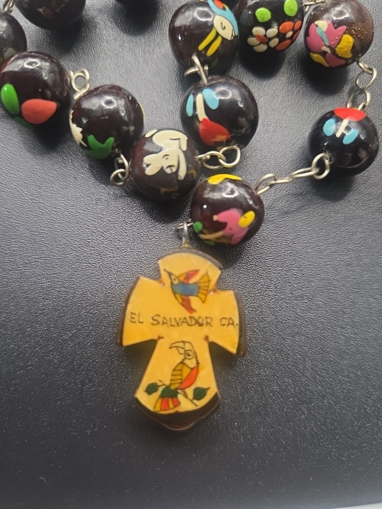 Hand Painted Rosary El Salvador