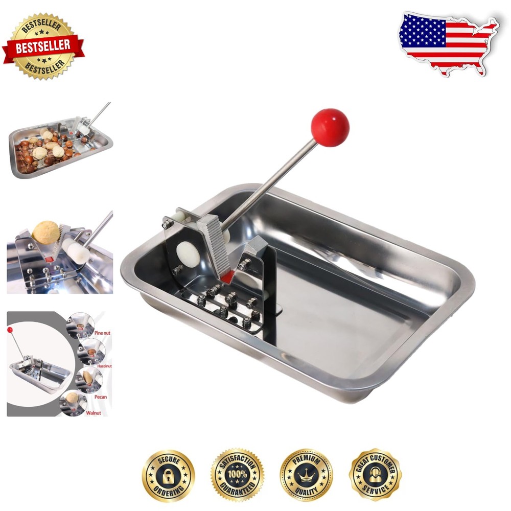 Mechanical Nut Cracker Walnut Pecan Hazelnut Stainless Steel Tray