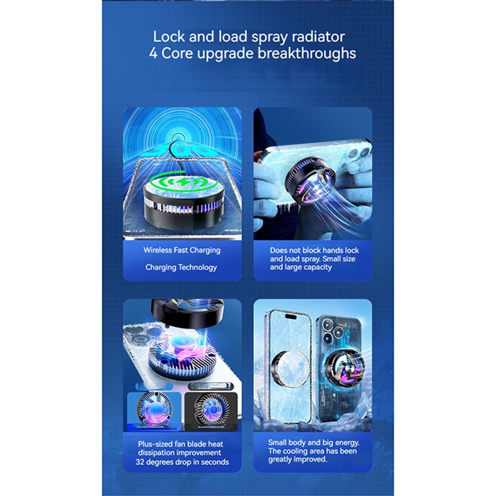 Semiconductor Magnetic Cell Phone Cooler Two-speed Adjustable Cooler