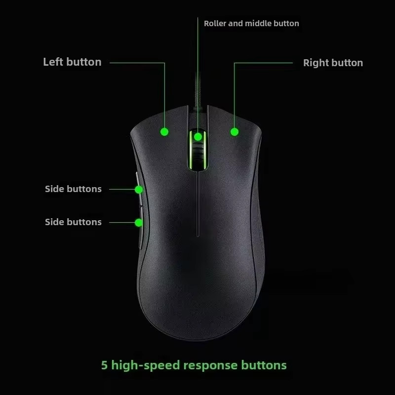 Razer DeathAdder Essential Wired Gaming Mouse 6400 DPI Optical Sensor Black