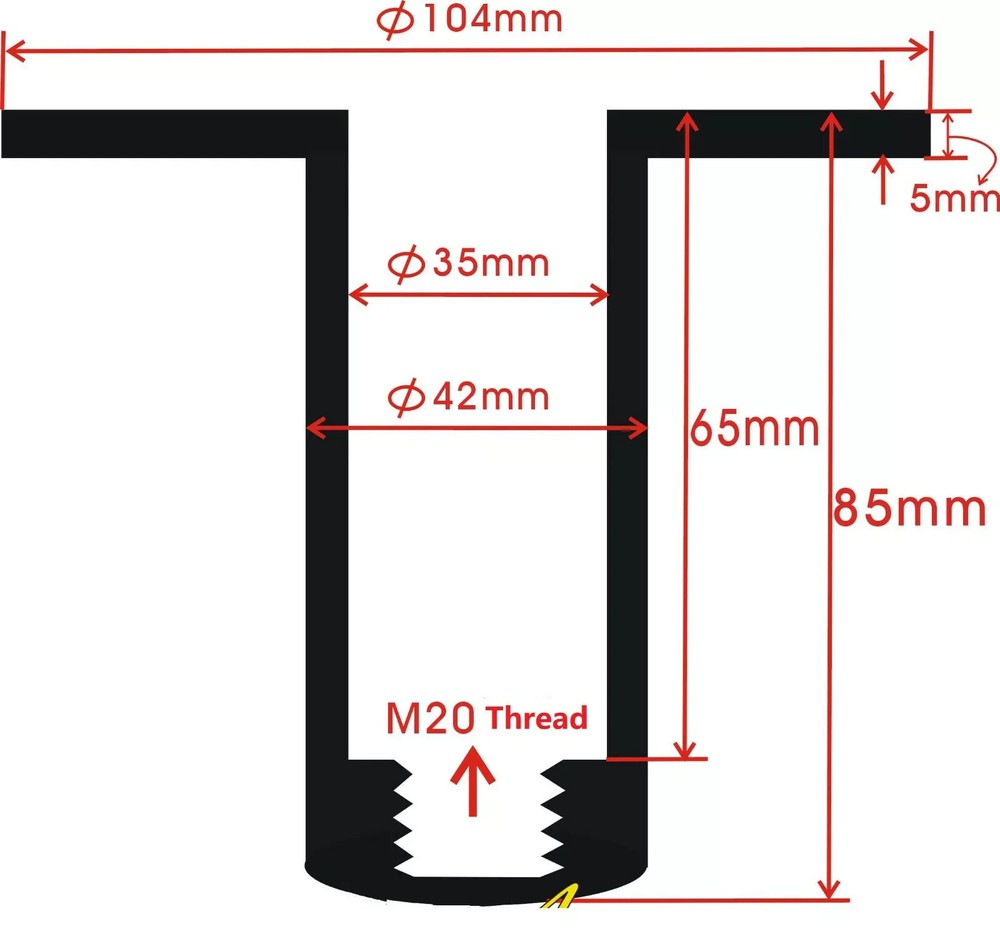 (2) Two Sub-Woofer Mounting Plates Deep Cups M20 threaded for Screw-On Sub Pole