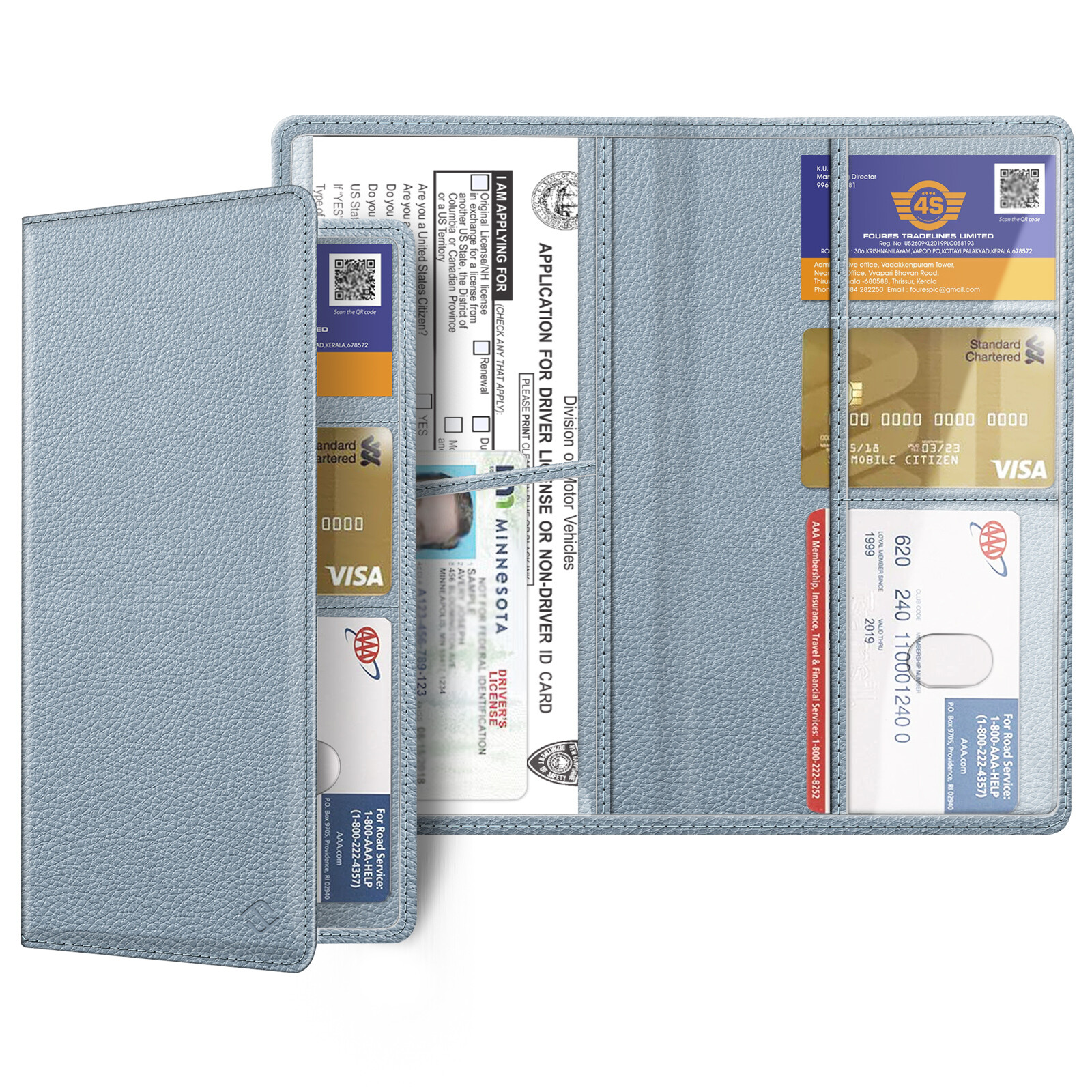 Premium Car Registration and Insurance Card Holder Vehicle Card Organizer Wallet