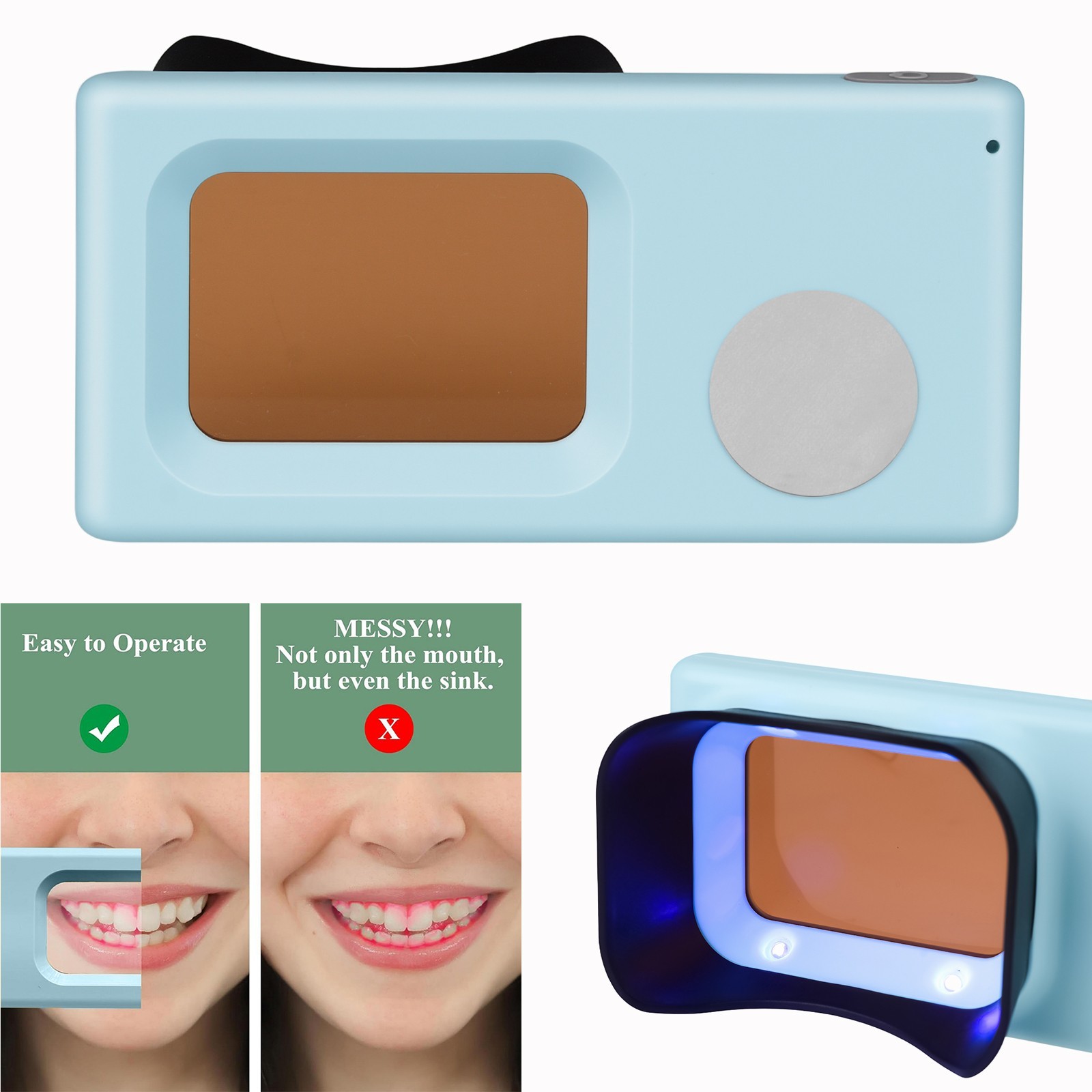 Electric Dental Plaque Indicator Detector Display Device Oral Hygiene Care Blue