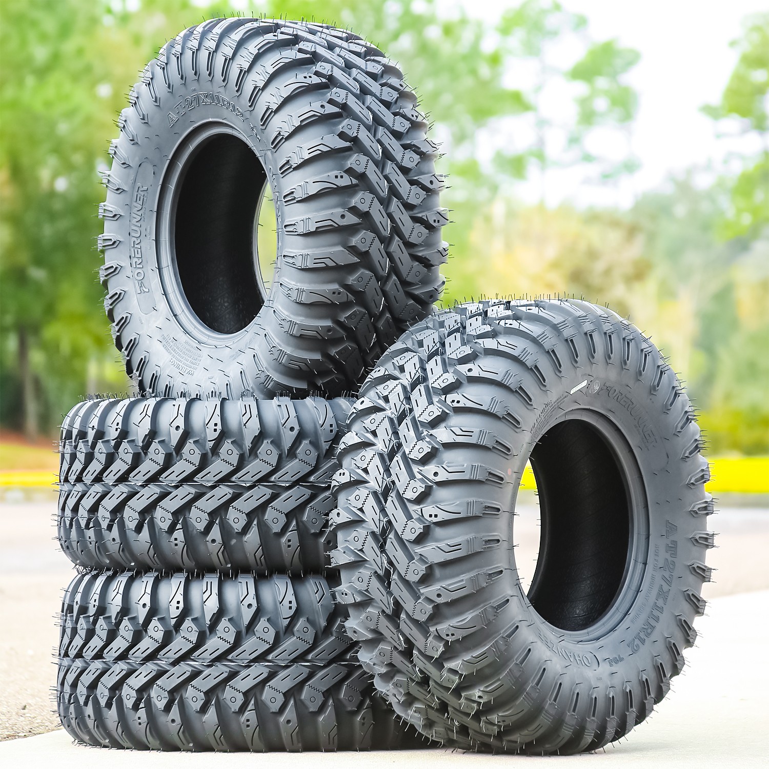 4 Forerunner Ohanzee A/T 27x11.00R12 27x11R12 79J 8 Ply AT ATV UTV Tires