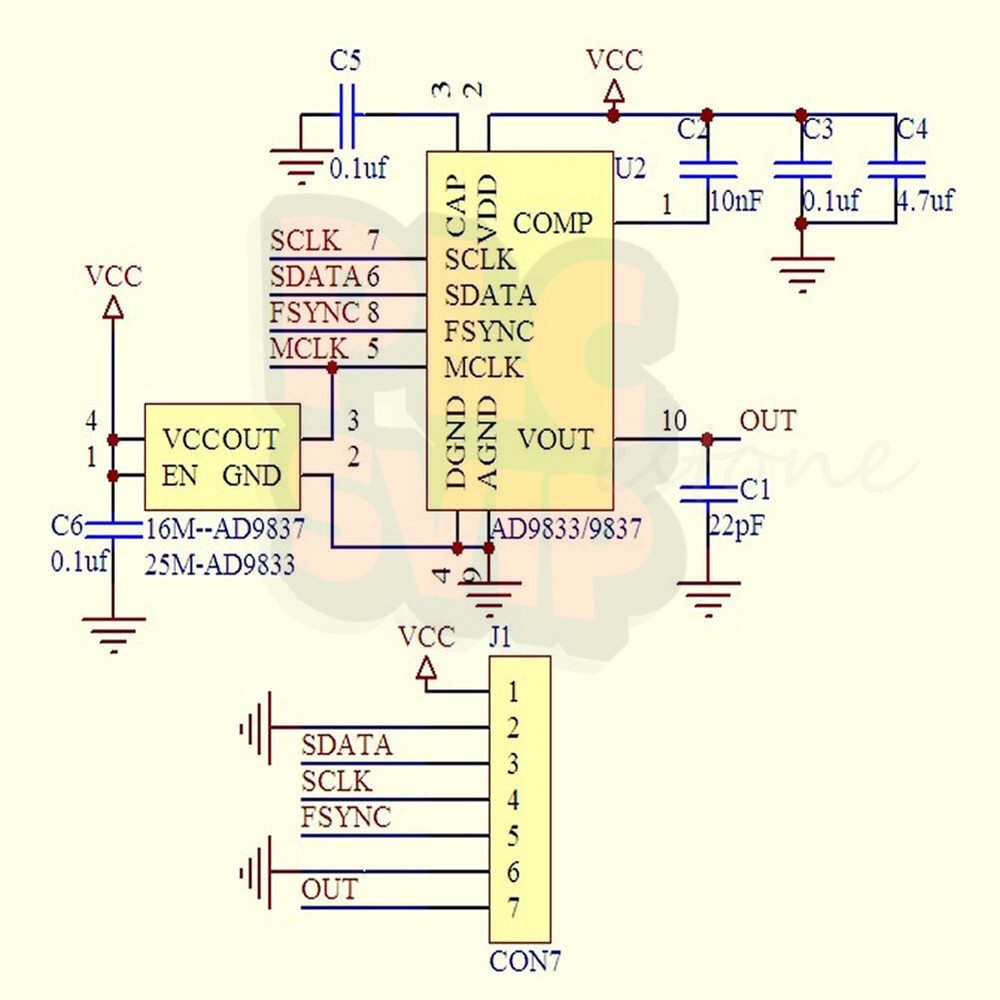 AD9833 DDS Signal Generator Module Programmable Microprocessors Sine Square Wave