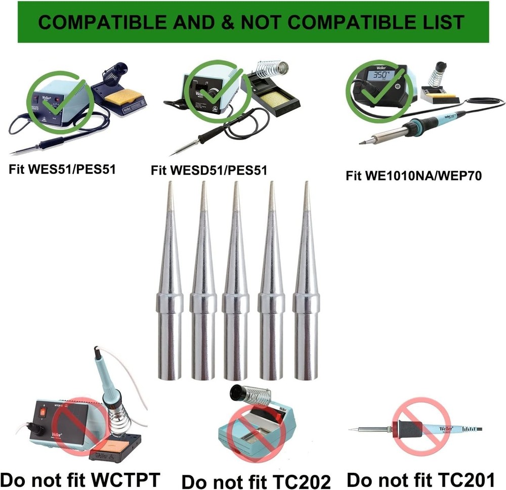 Soldering Tips Replacement Iron 1/32 Inch Micro General Soldering Tools Pack