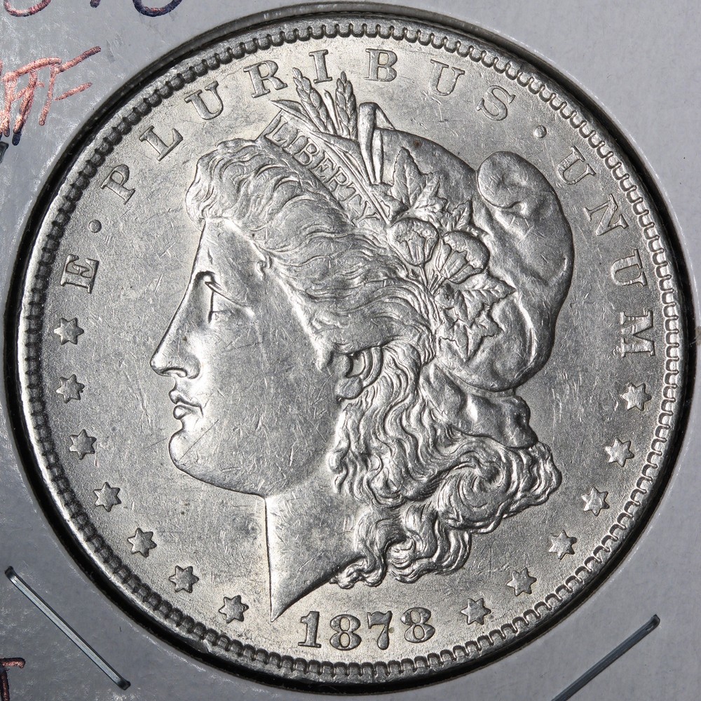 1878 7TF Morgan Silver Dollar AU+ E337 XI
