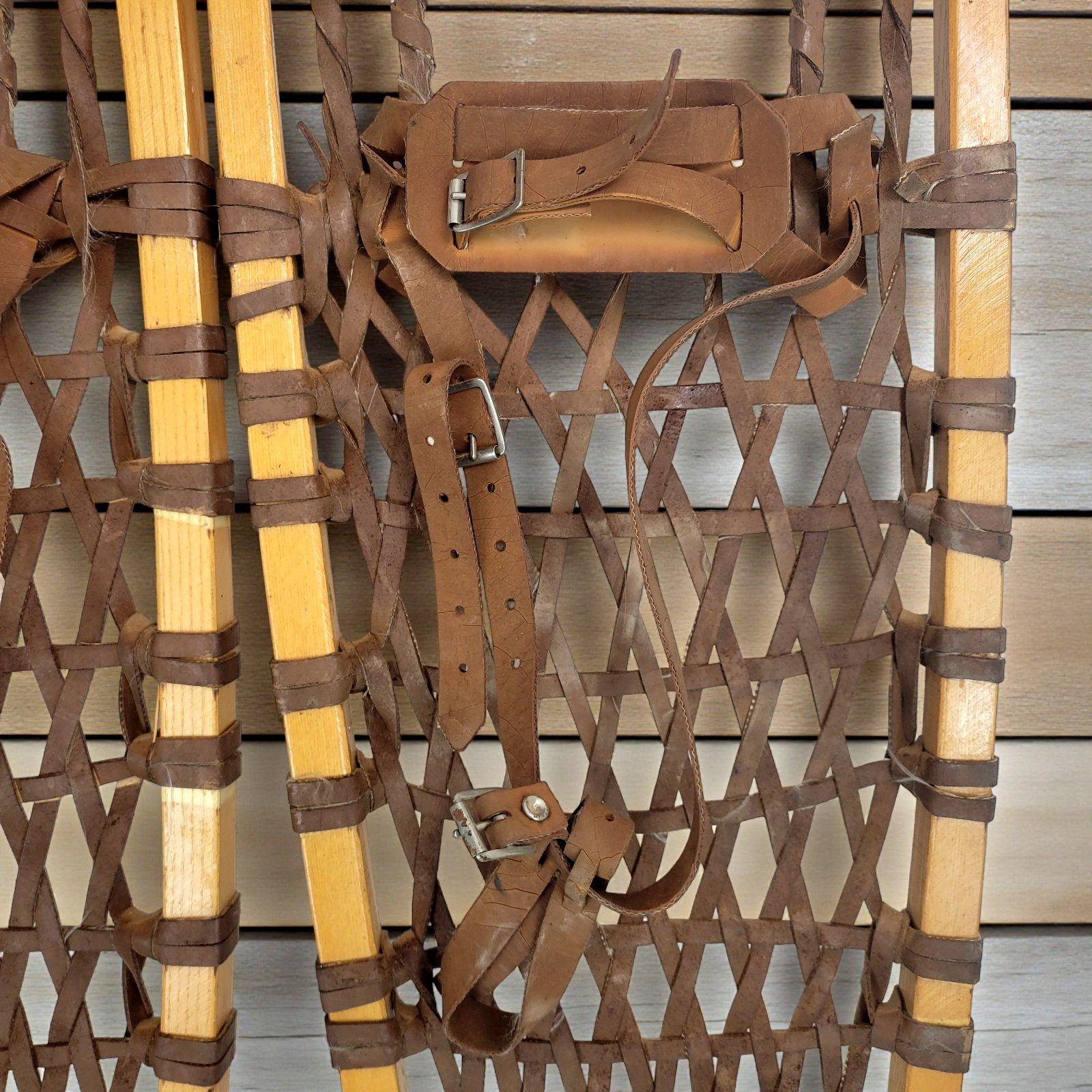 Vintage Snowshoes Northwoods Brand Made In Canada 56" x 10" Safesport Denver CO.