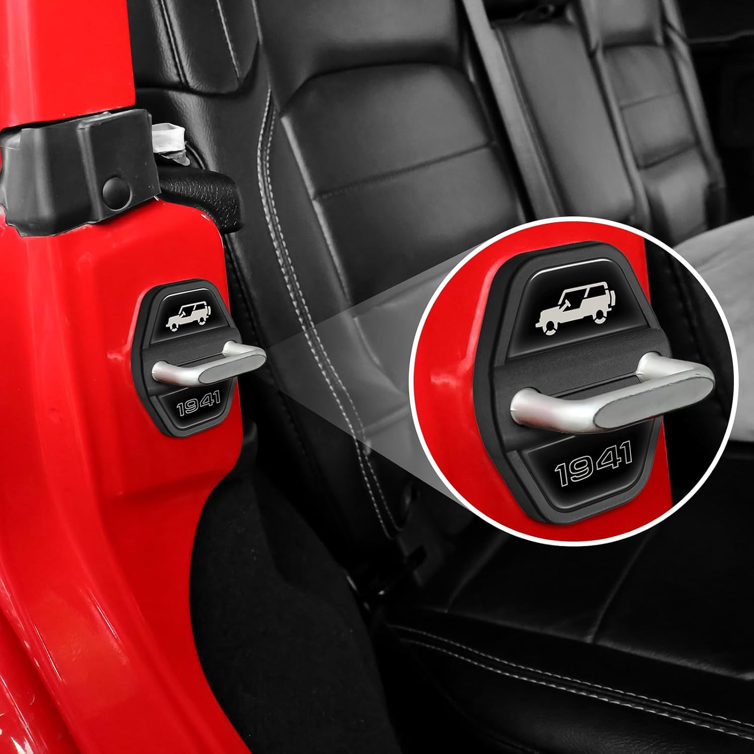6PCS ABS Door Lock Cover for Jeep Wrangler JL JLU 2018-2025 4XE Unlimited Sahara