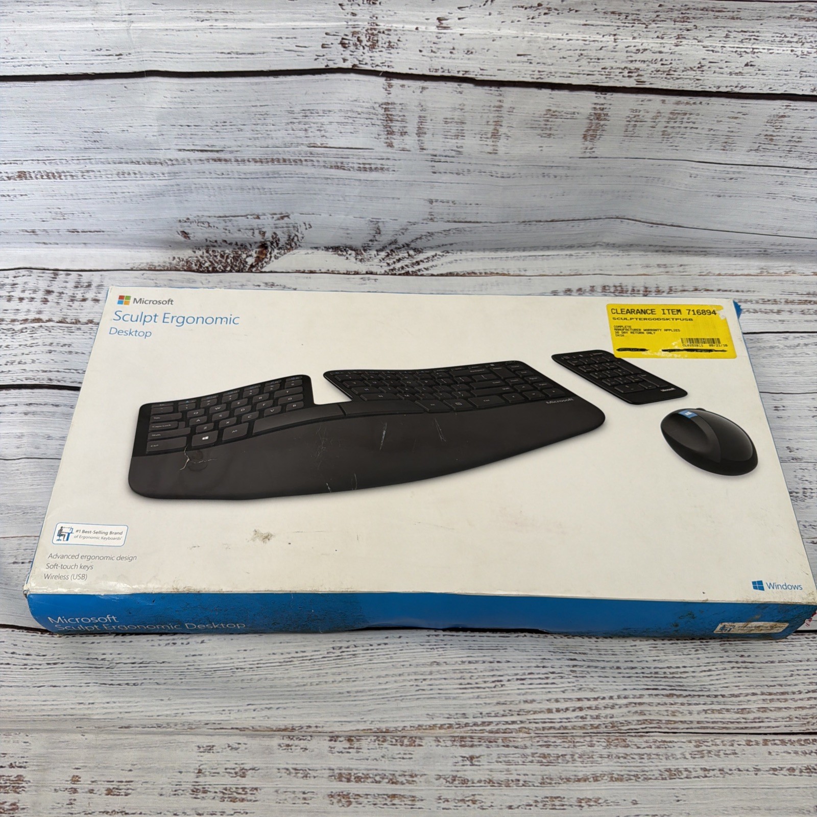 Microsoft L5V-00001 Sculpt Ergonomic Desktop Keyboard Mouse Keypad - TESTED