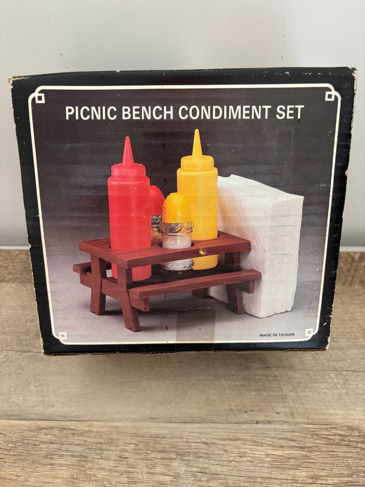 Picnic Bench Condiment Set