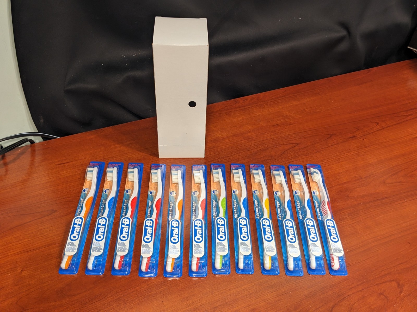 Box of 12 New OS Oral-B Advantage Soft 35 toothbrushes blue green orange yellow