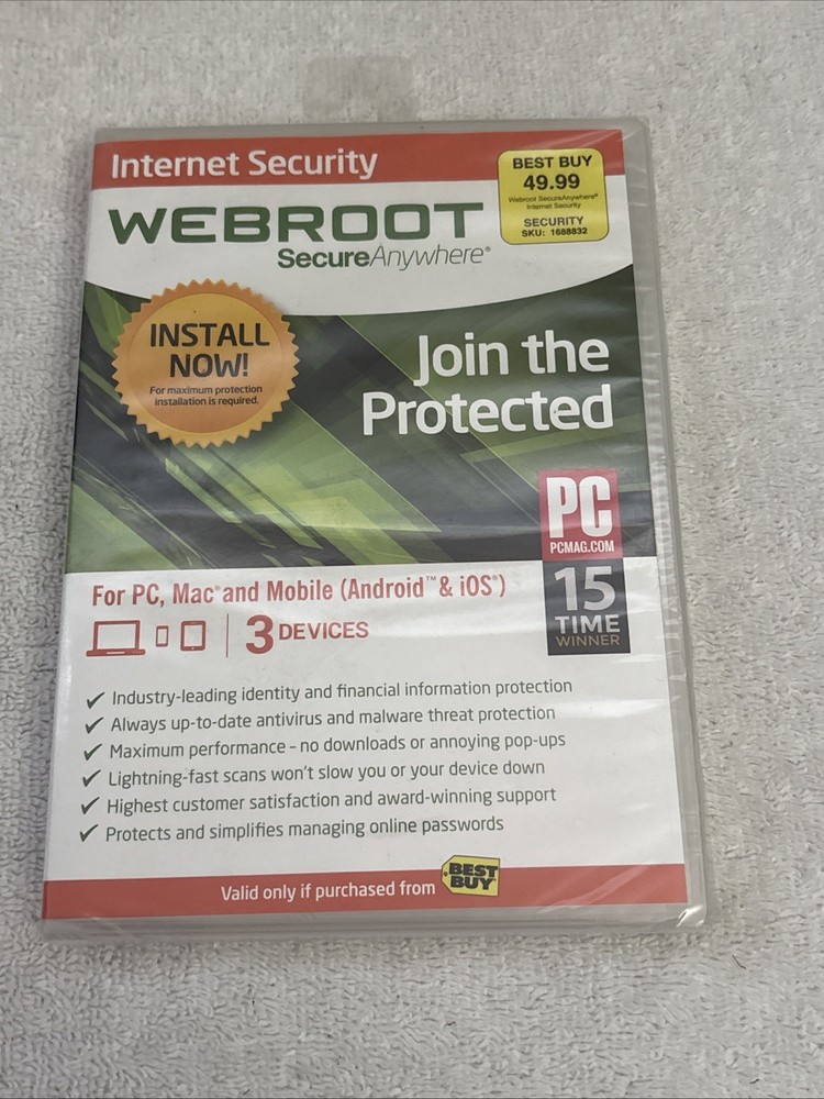 Webroot SecureAnywhere Internet Security - Full Version for Windows & Mac...