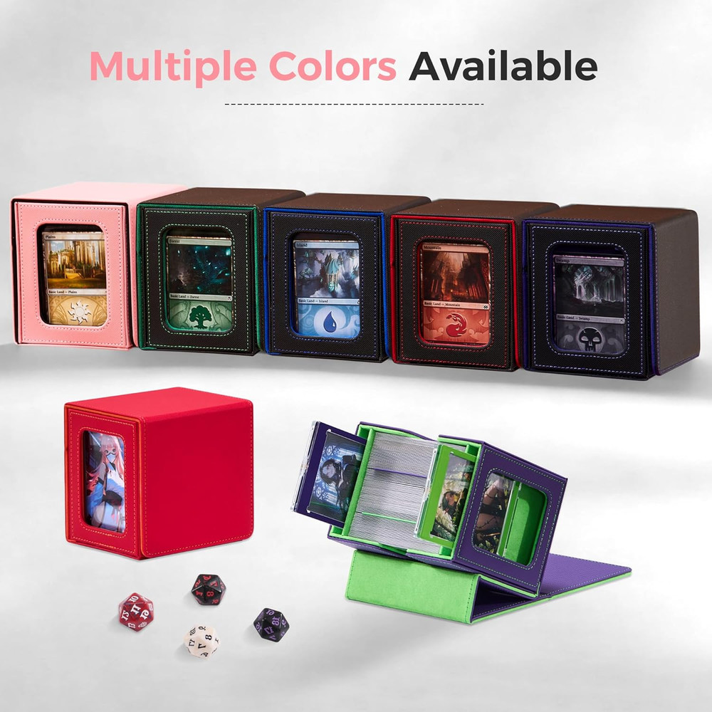 MTG Commander Deck Box – Patented Design with Dual Display Windows, Fits 100 Dou