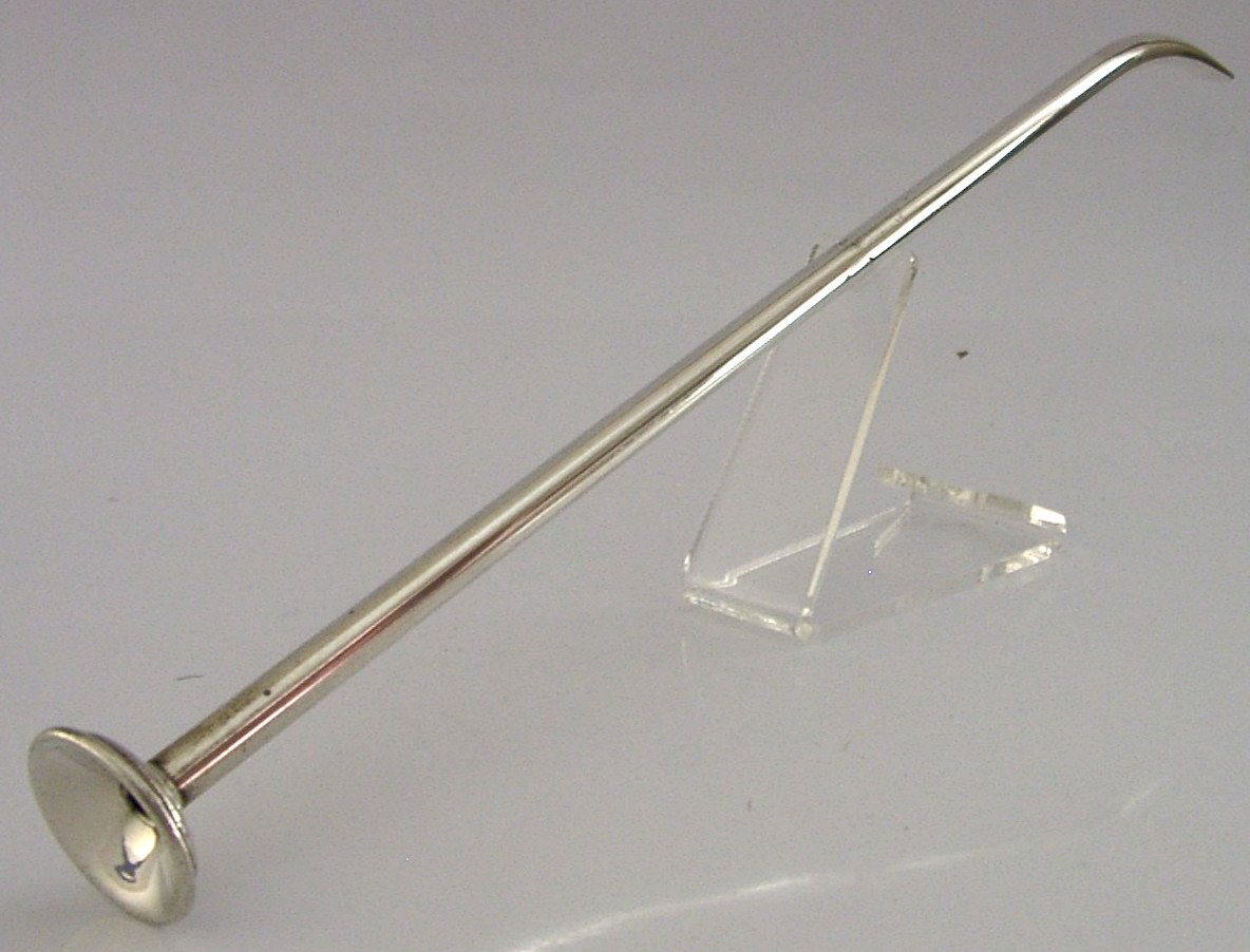 RARE ENGLISH STERLING SIVER BLOWPPIPE CANDLE SNUFFER 1894 ANTIQUE SAMPSON MORDAN