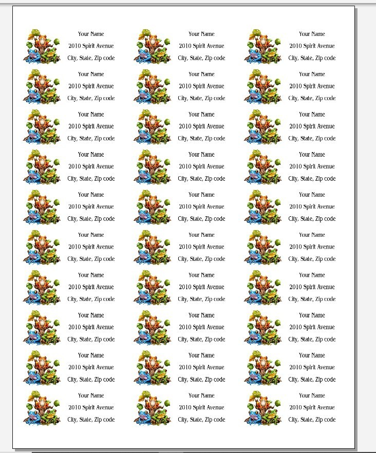 150 Colorful Tree Frogs Mailing Return Address Labels Personalized