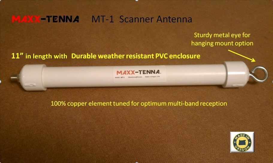 MAXX-TENNA in/outdoor Police, Fire, EMS, Air, Marine Scanner Antenna & 20' cable