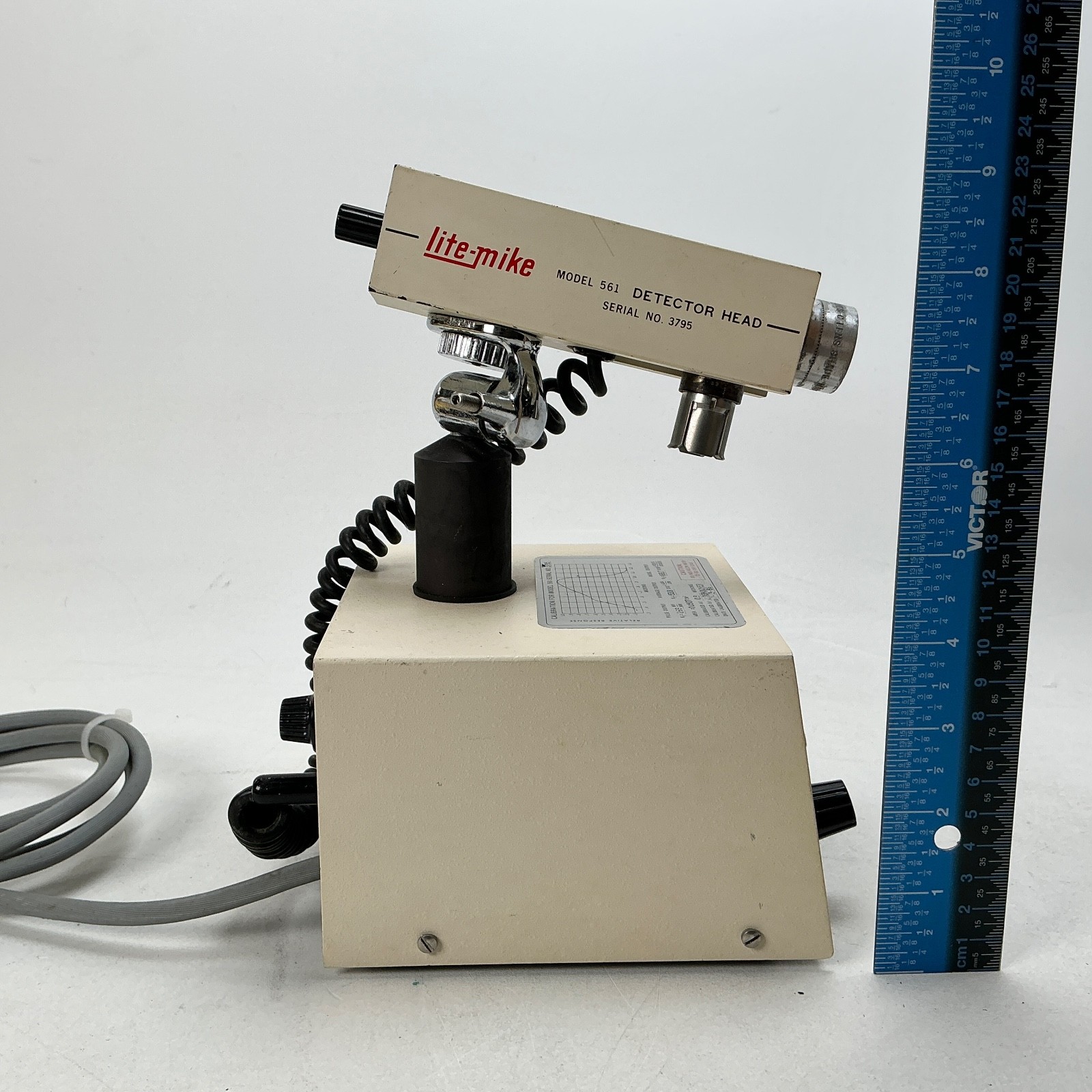 EG&G Lite-Mike 560A 561 Detector Head Optical Light Meter Photometer Powers On