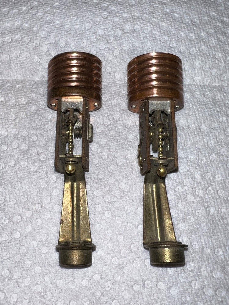 1920’s Antique Pull Chain Candlestick k Socket Arrow (Pair)