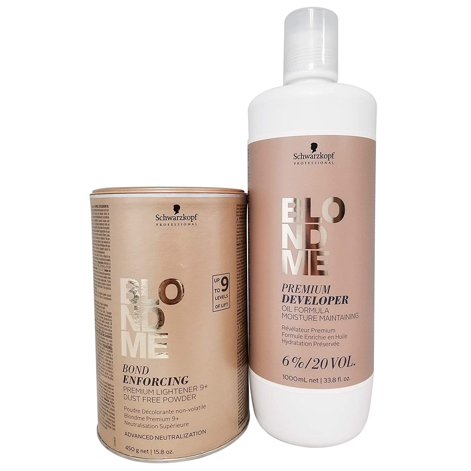 Schwarzkopf DUO Blond Me Premium Lift 9 Bleach and 6% Developer 33.8 oz SET