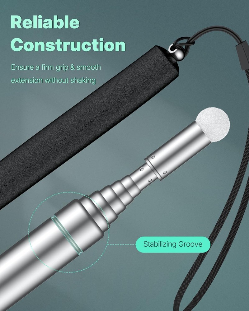 Uniclife 2 Pack Retractable Teacher Pointer Stick for Classroom 2