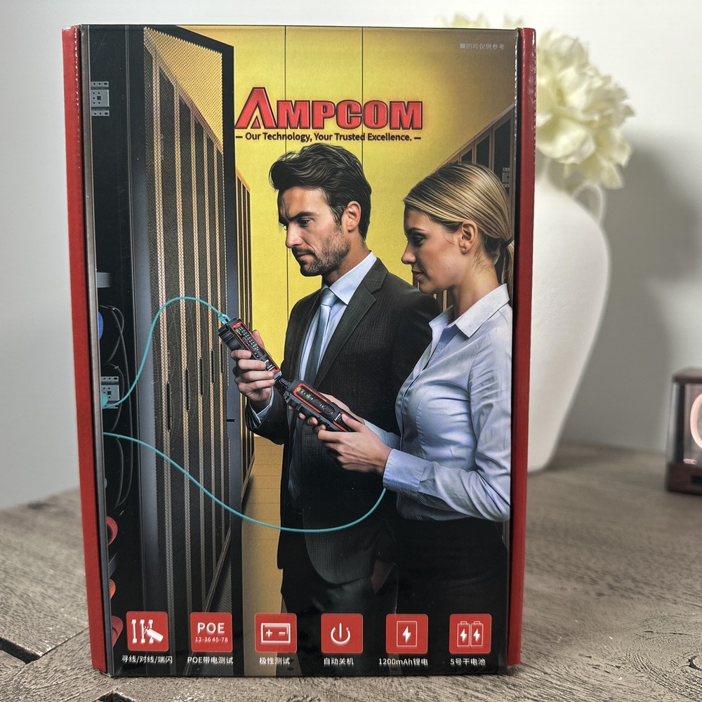 AMPCOM Wire Tracker & Network Cable Tester, PoE-Safe + NCV Detection, RJ45/RJ11