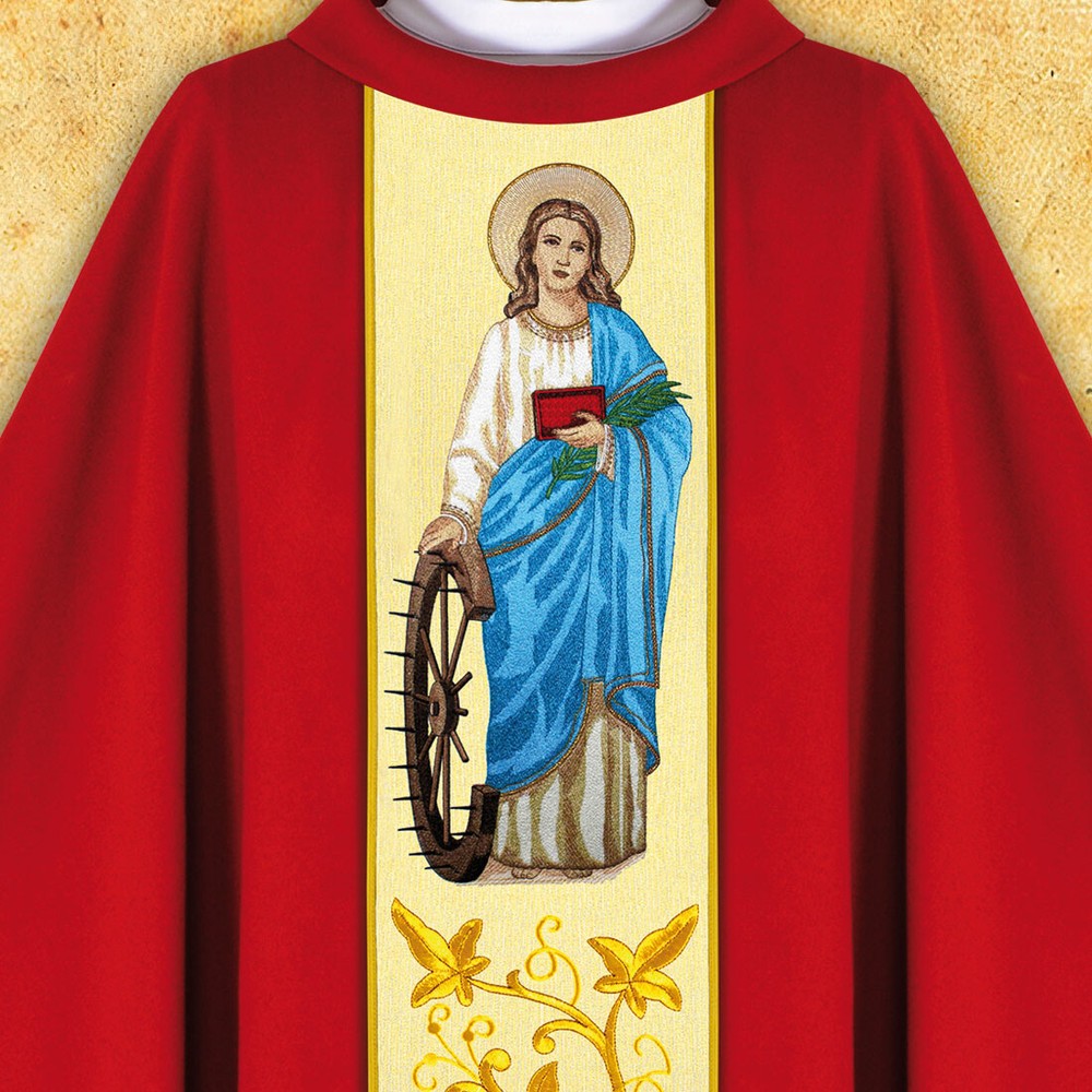 Chasuble embroidered "St. Catherine"