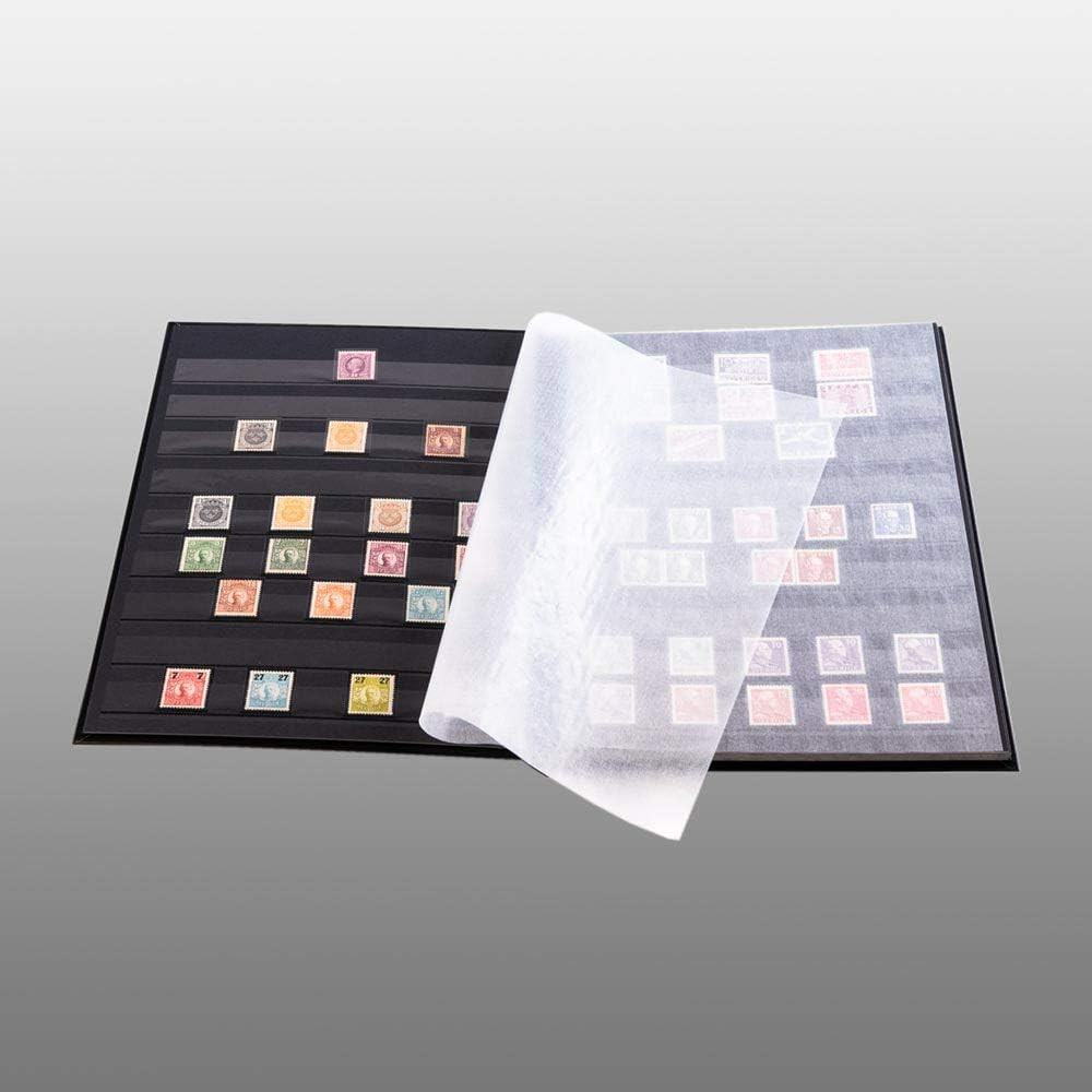 Prophila Stamp Album (New) 16 Black Sides, Brown Cover